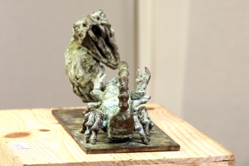 Rencontre venimeuse, bronze pièce unique, 20 x 38 x 15 cm
